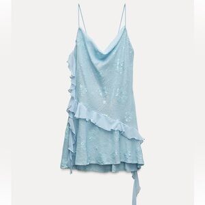 Blue Sequin Mini Zara Dress